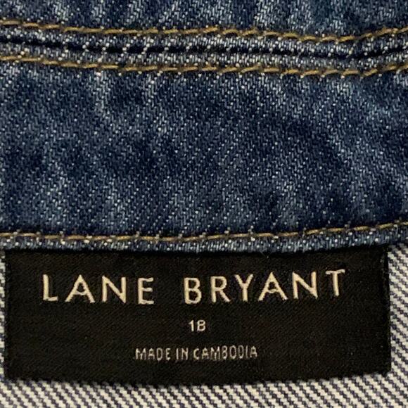 Lane Bryant NWT Womens Blue Denim Belted Trucker Jean Jacket Long Plus Size 18 - Picture 4 of 16